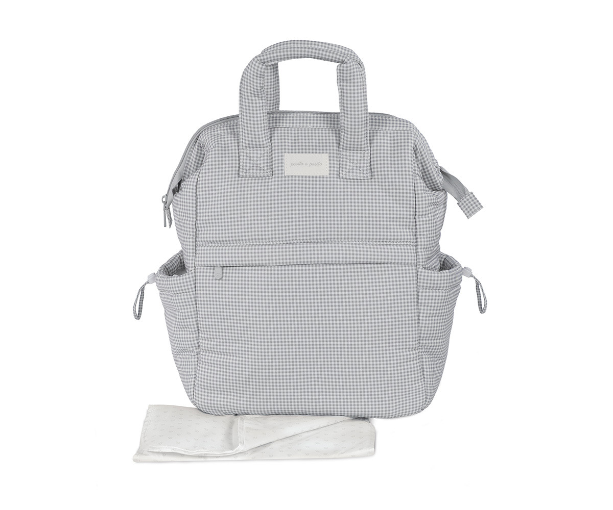 Zaino Passeggino Little Bloom Vichy Grey