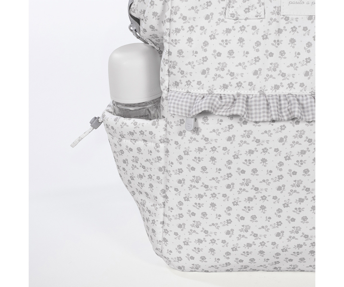 Zaino Passeggino Little Bloom Flower Grey