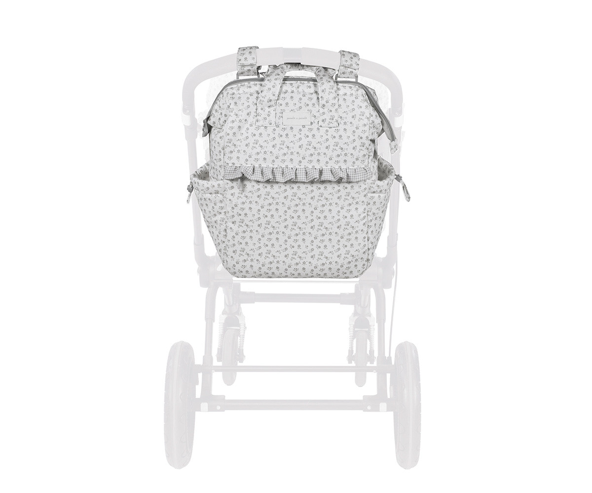 Zaino Passeggino Little Bloom Flower Grey