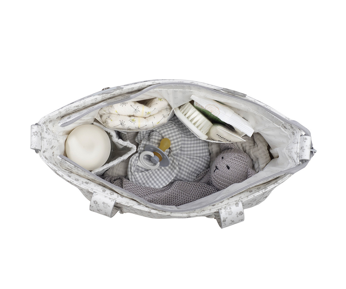 Borsa Organizer Crossbody Little Bloom Flower Grey