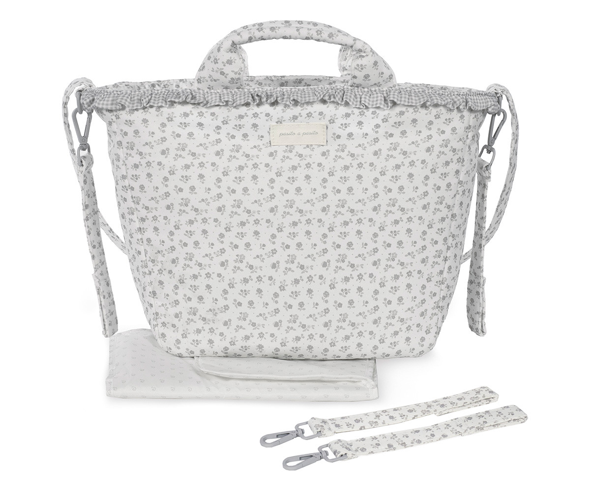 Borsa Fasciatoio Little Bloom Flower Grey