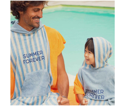 Poncho de Felpa Azul Summer Forever Bleu