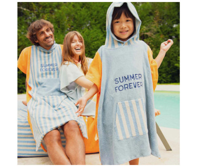 Poncho de Felpa Azul Summer Forever Bleu