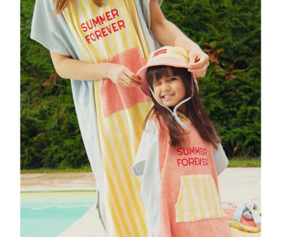 Poncho de Felpa Azul Summer Forever Rose