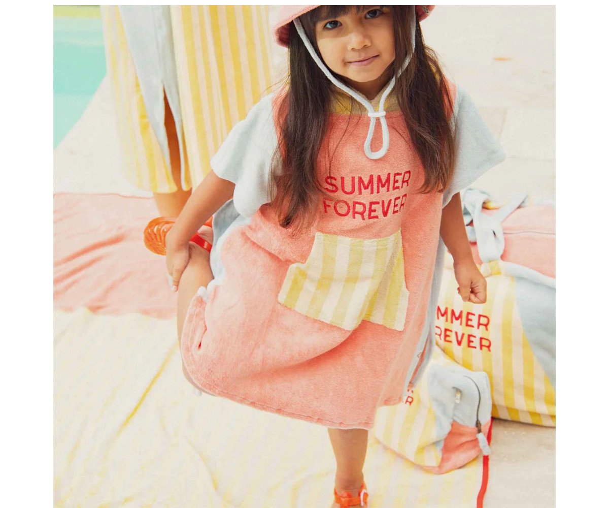 Poncho de Felpa Azul Summer Forever Rose