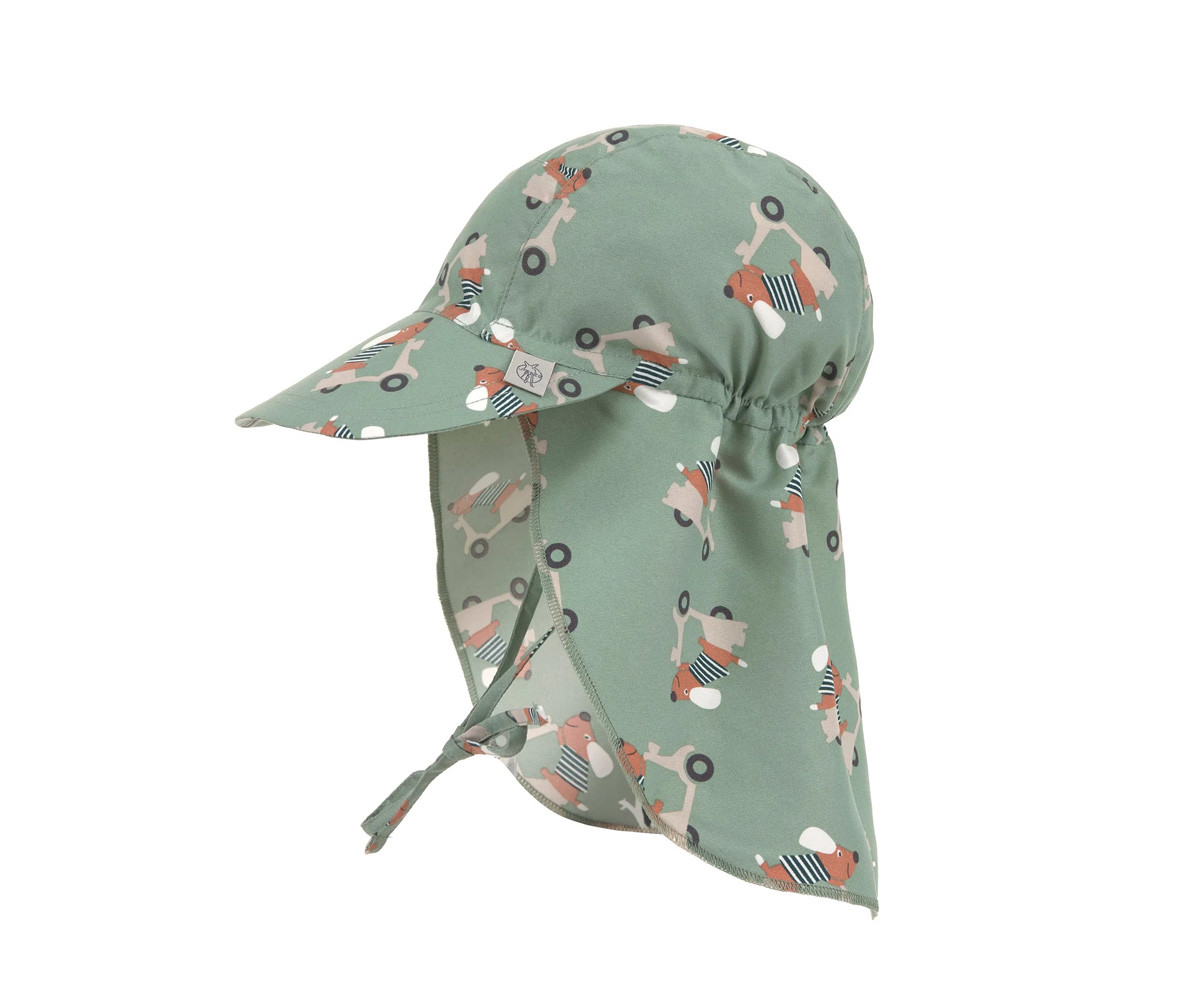 Cappellino Protezione Solare Flap Scooter Dog Green