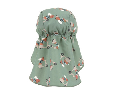 Cappellino Protezione Solare Flap Scooter Dog Green