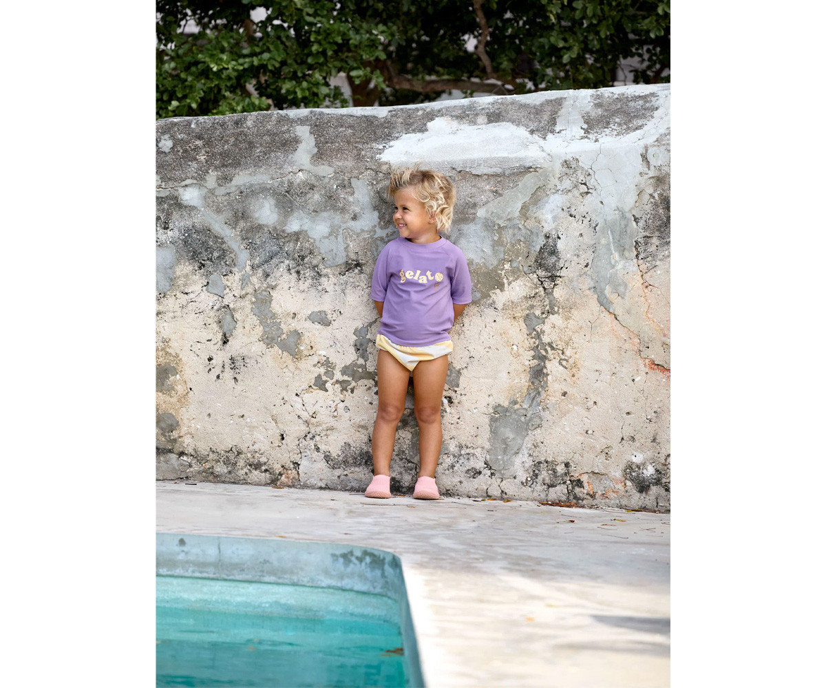 T-Shirt Nuoto MC Protezione Solare Gelato Rashguard Purple