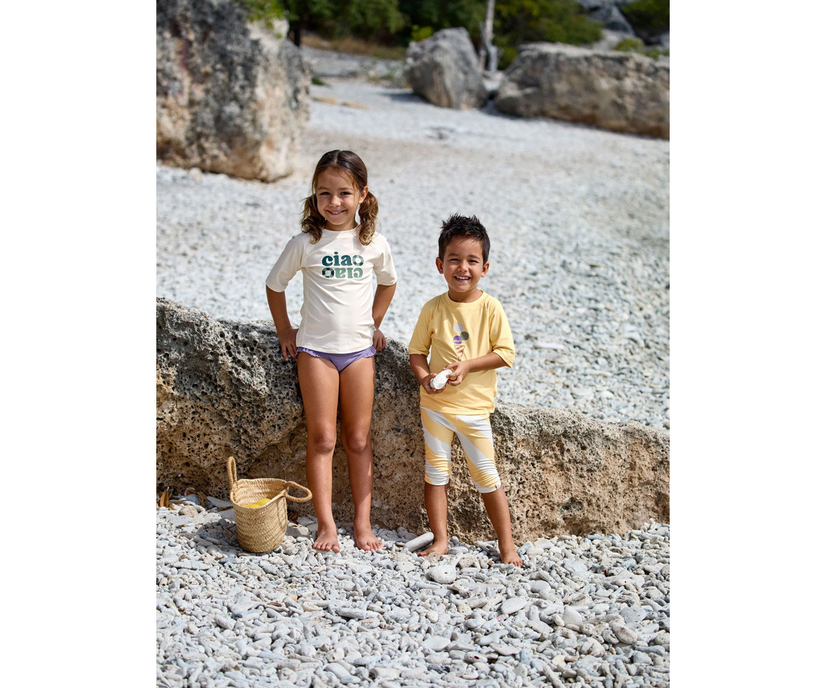 T-Shirt Nuoto MC Protezione Solare Ice Cream Pale Yellow