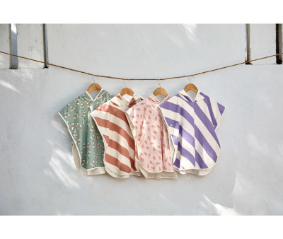 Poncho Mare Lassig Stripes Clay Sea Salt