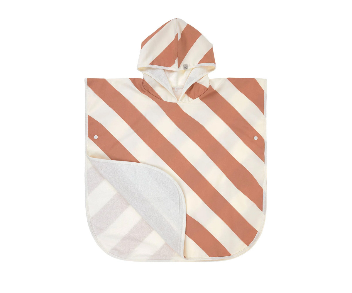 Poncho Mare Lassig Stripes Clay Sea Salt