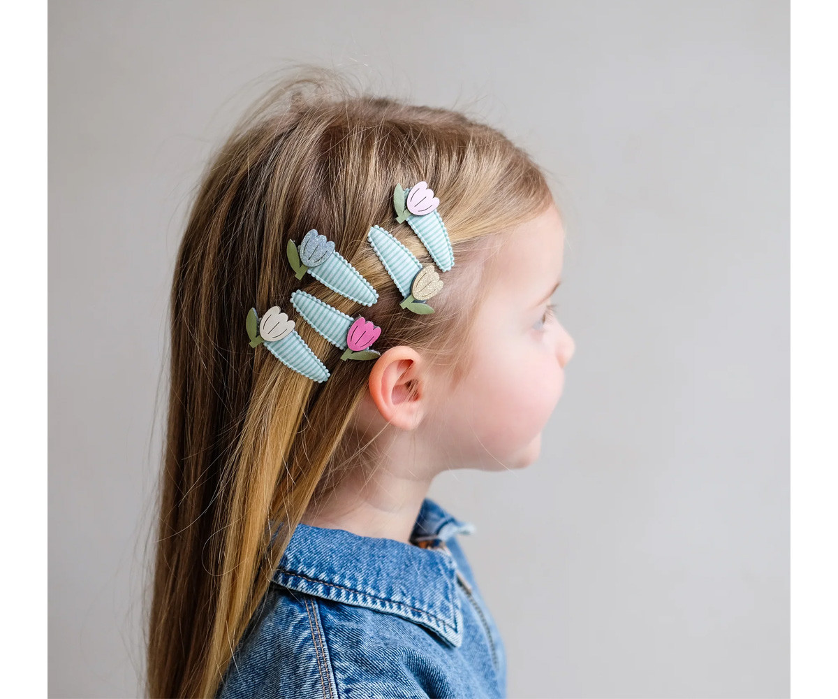 5 Mini Clips Tulip Stripe