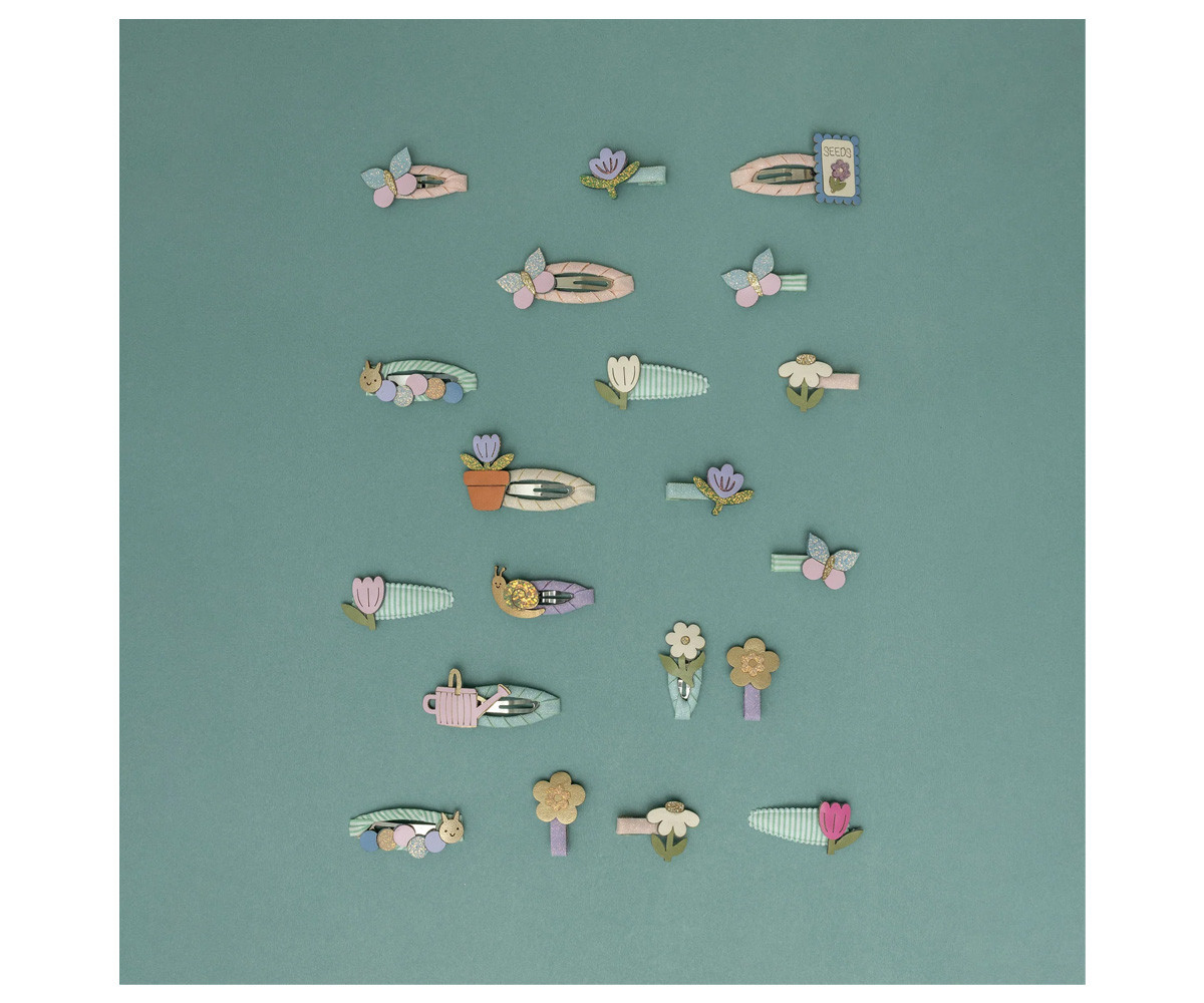 5 Mini Clips Tulip Stripe