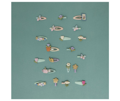 5 Mini Clips Tulip Stripe