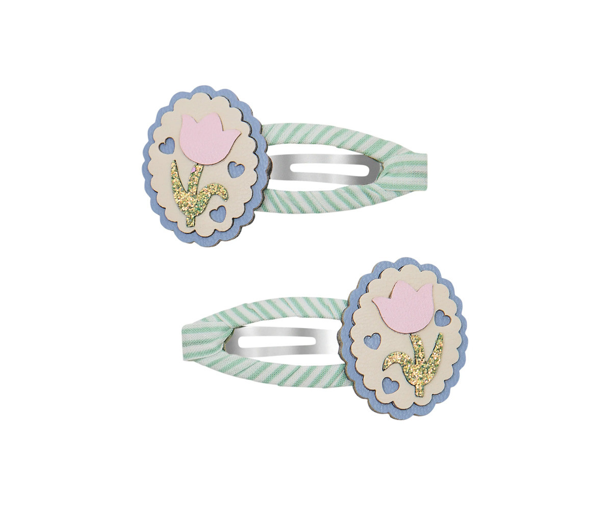 2 Clips de Pelo Scallop Framed Tulip