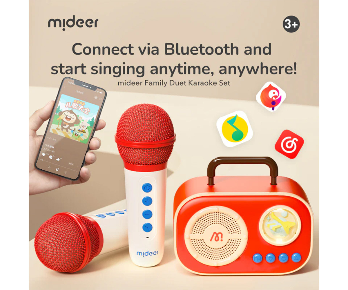 Karaoke con 2 Micrófonos Inalámbricos Bluetooth