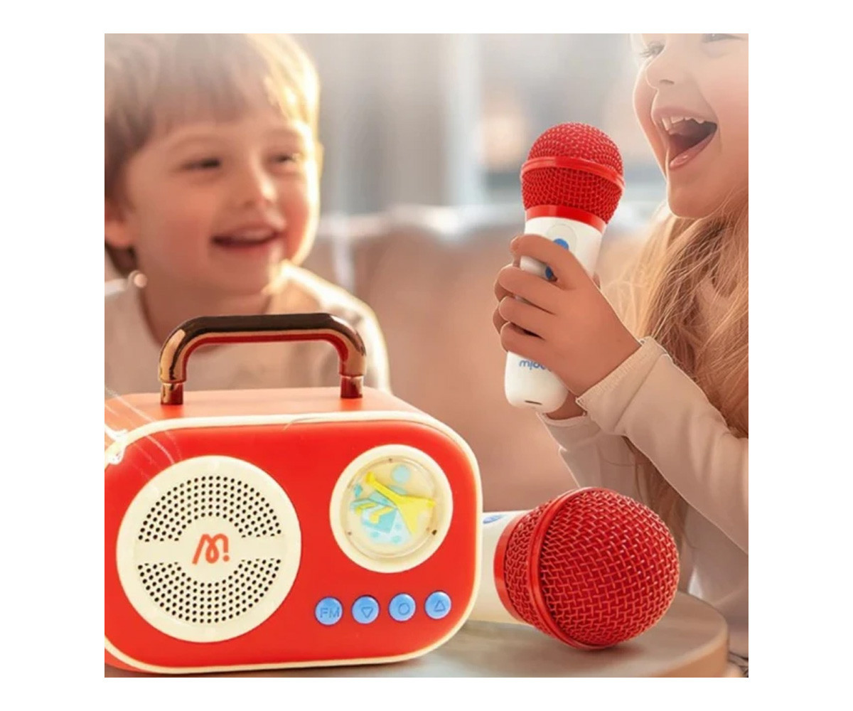 Karaoke con 2 Micrófonos Inalámbricos Bluetooth