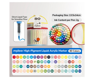 80 Pennarelli Acrilici Liquidi Confezione a Rete