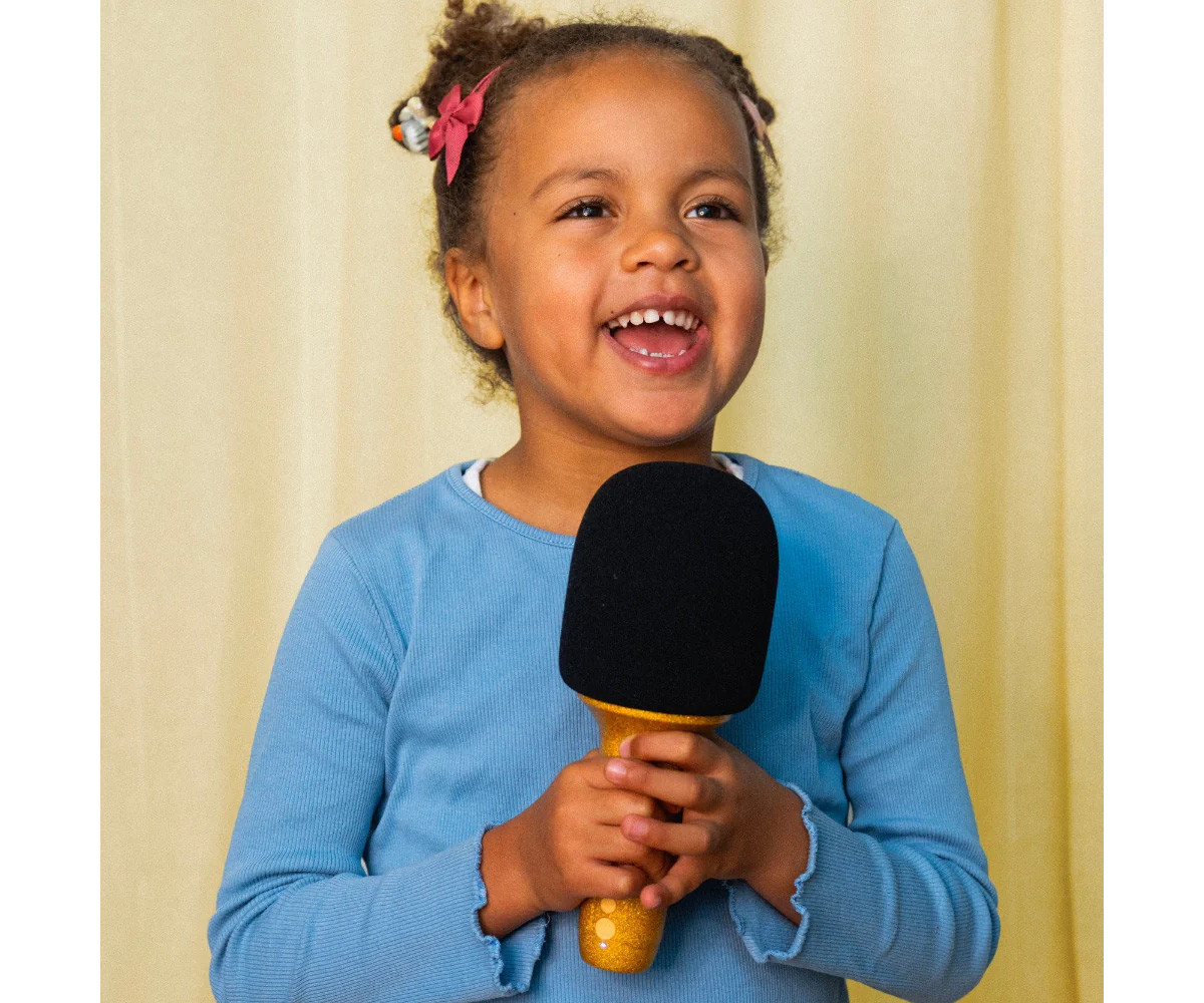 Micrófono Karaoke Glitter Groove Dorado