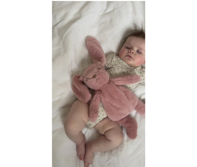 Conejito de Peluche Houston con Peso Rosa Personalizable