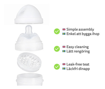 Biberón Anticólico Herobility White 240ml