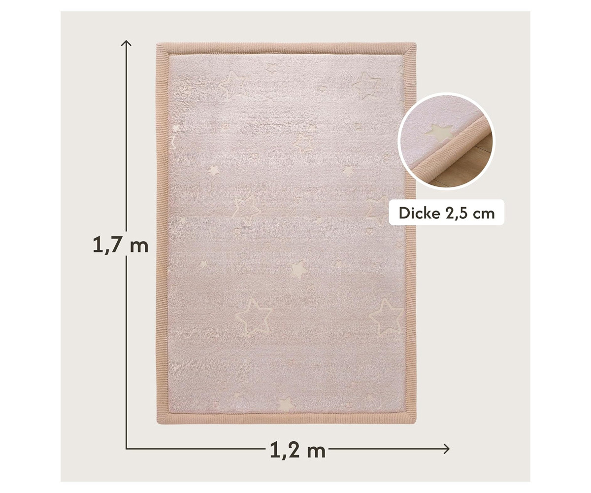 Tappeto per Bambini Glow in the Dark Stars 170x120cm