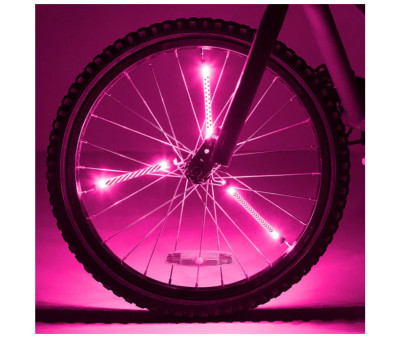 Tubi Luminosi a LED Rosa per Raggi Bicicletta