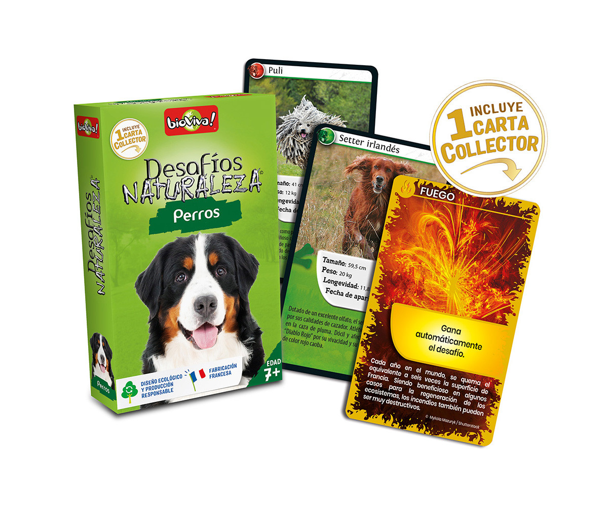 Juego de Cartas Desafíos de la Naturaleza Perros + Collector