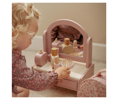 Tocador de Madera con Espejo y Accesorios