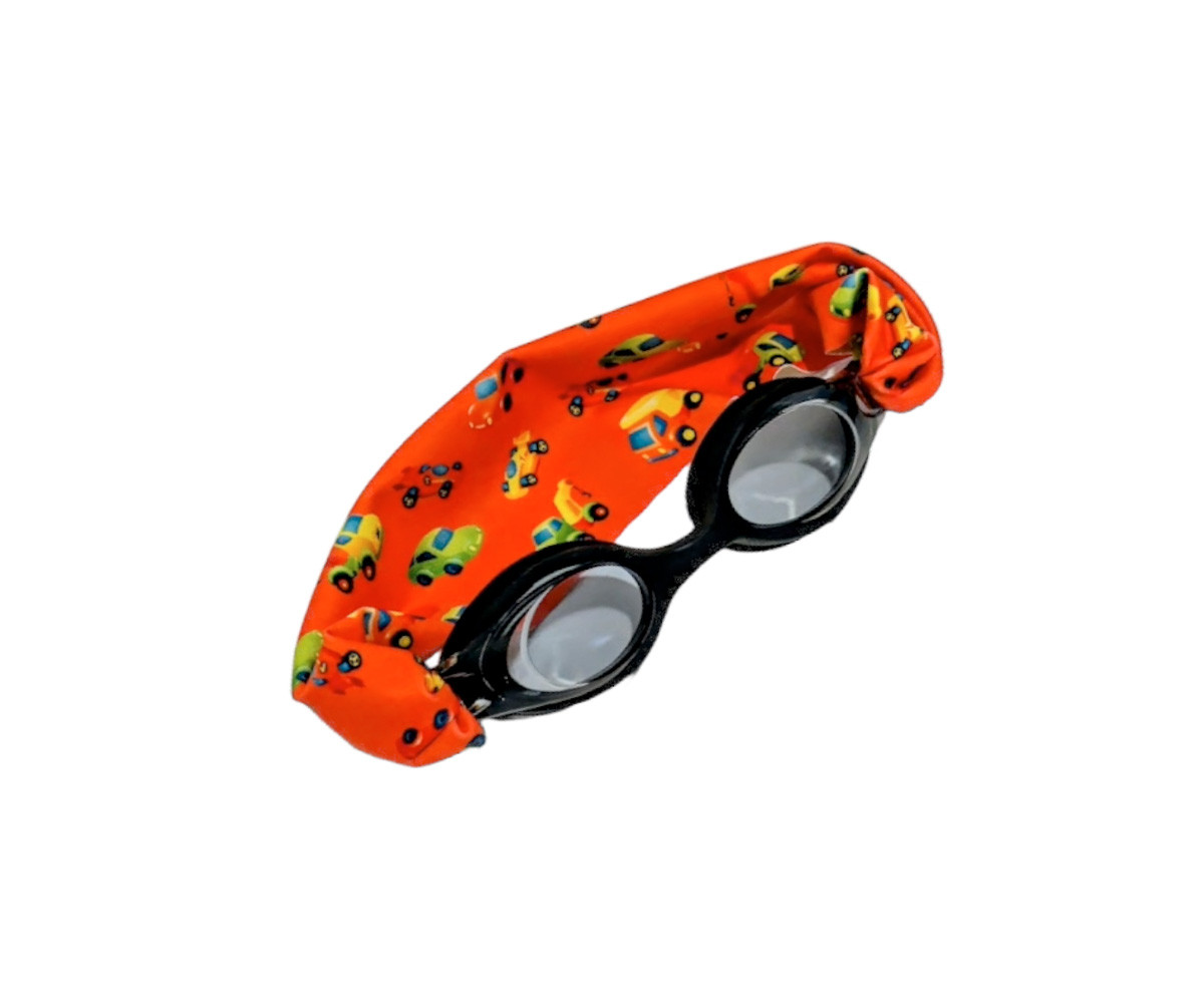 Occhiali Nuoto Bambini Neri con Turbante Cars