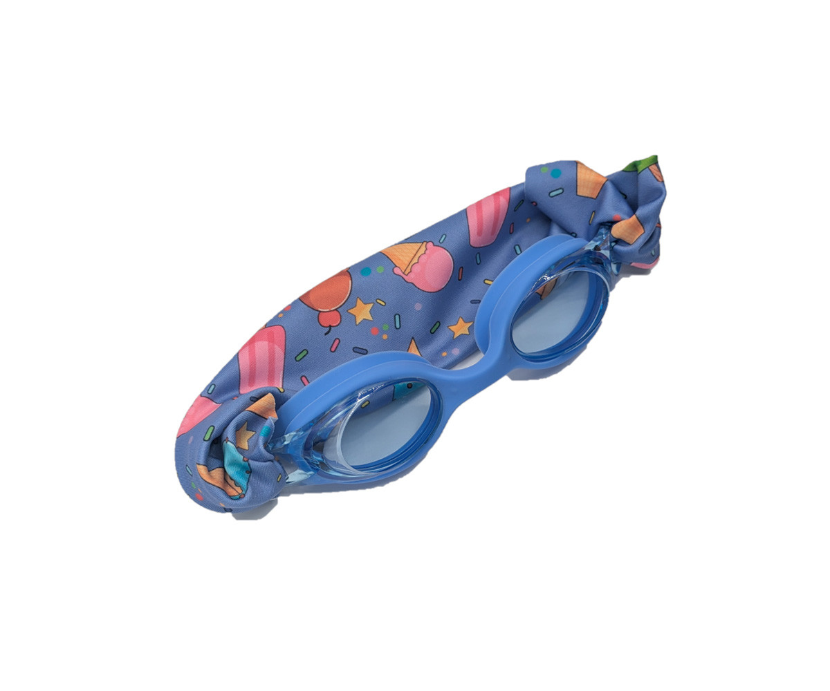 Occhiali Nuoto Bambini Blu con Turbante Gelati