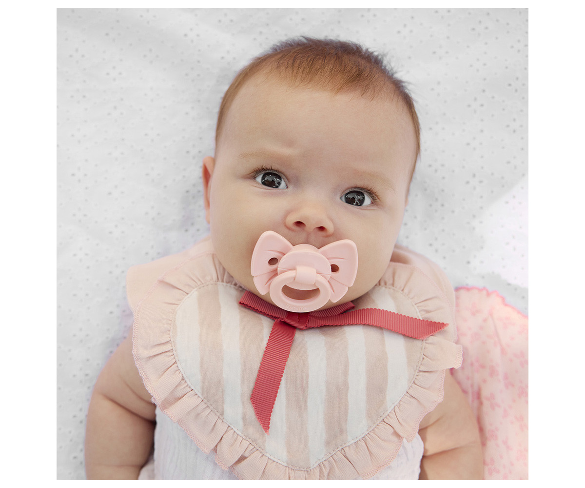 Chupete Binky Bow Misty Pink +3meses