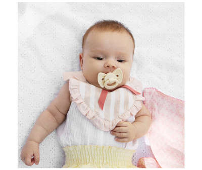 Succhietto Silicone Binky Bow Oat White +3mesi