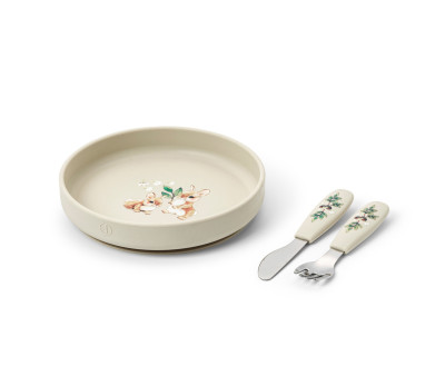 Set de Plato y Cubiertos de Silicona Bunny Darling