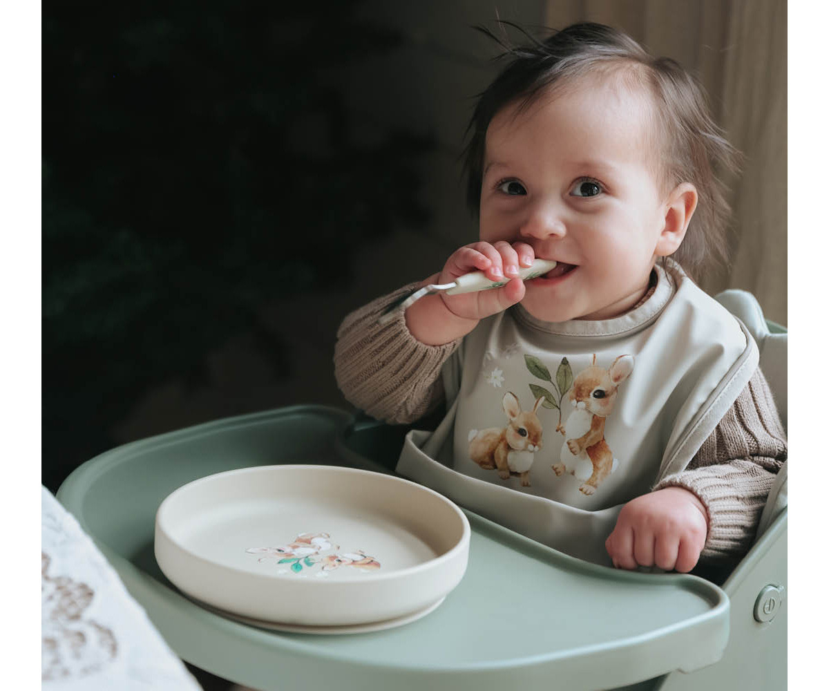 Set de Plato y Cubiertos de Silicona Bunny Darling