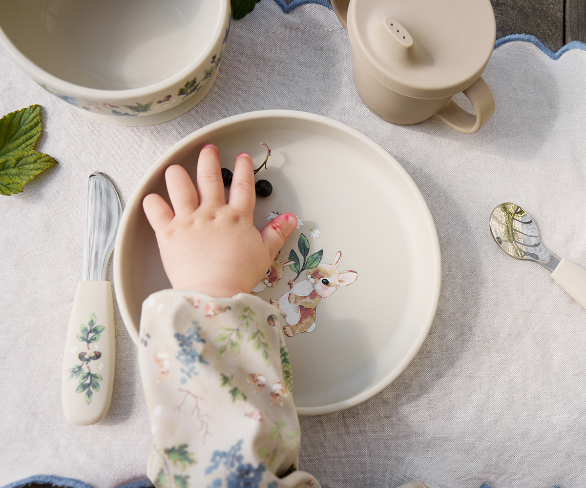 Set de Plato y Cubiertos de Silicona Bunny Darling