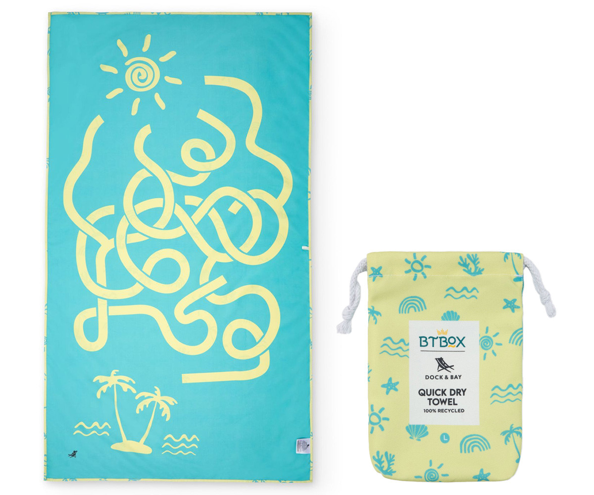 Telo Spiaggia Large Microfibra Neon Palms