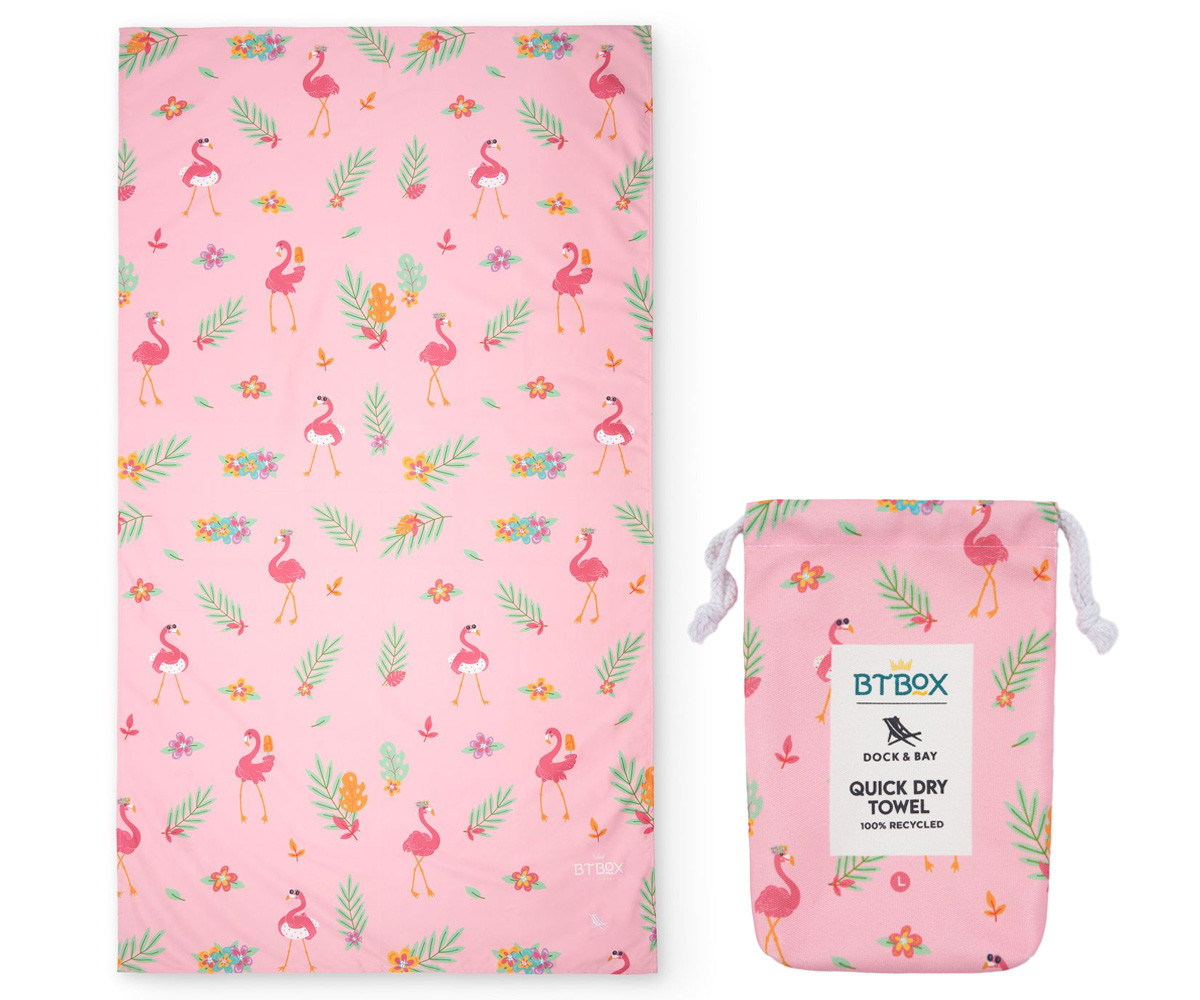 Telo Spiaggia Large Microfibra Flamingos