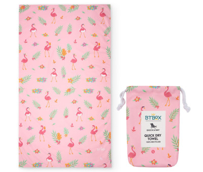 Telo Spiaggia Large Microfibra Flamingos