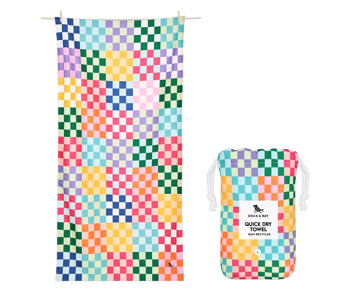 Toalla Playa Large Microfibra Check Me Out Personalizable