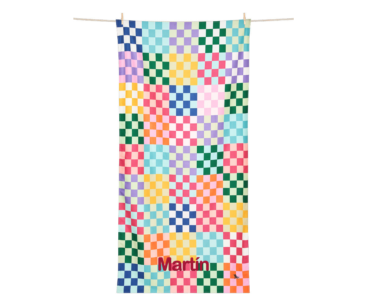 Toalla Playa Large Microfibra Check Me Out Personalizable