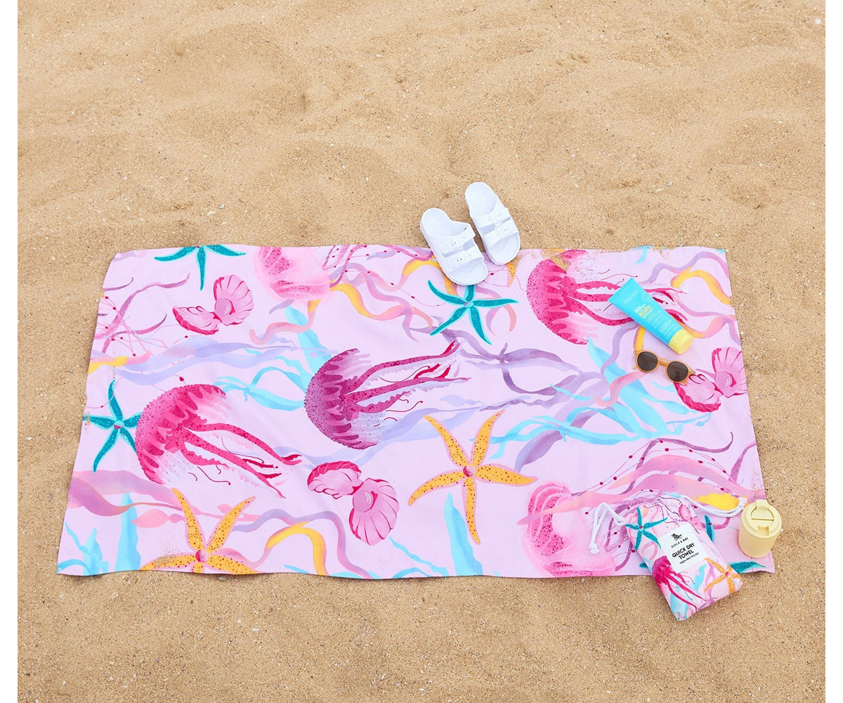 Telo Spiaggia Large Microfibra Summer Jellyfish Personalizzabile