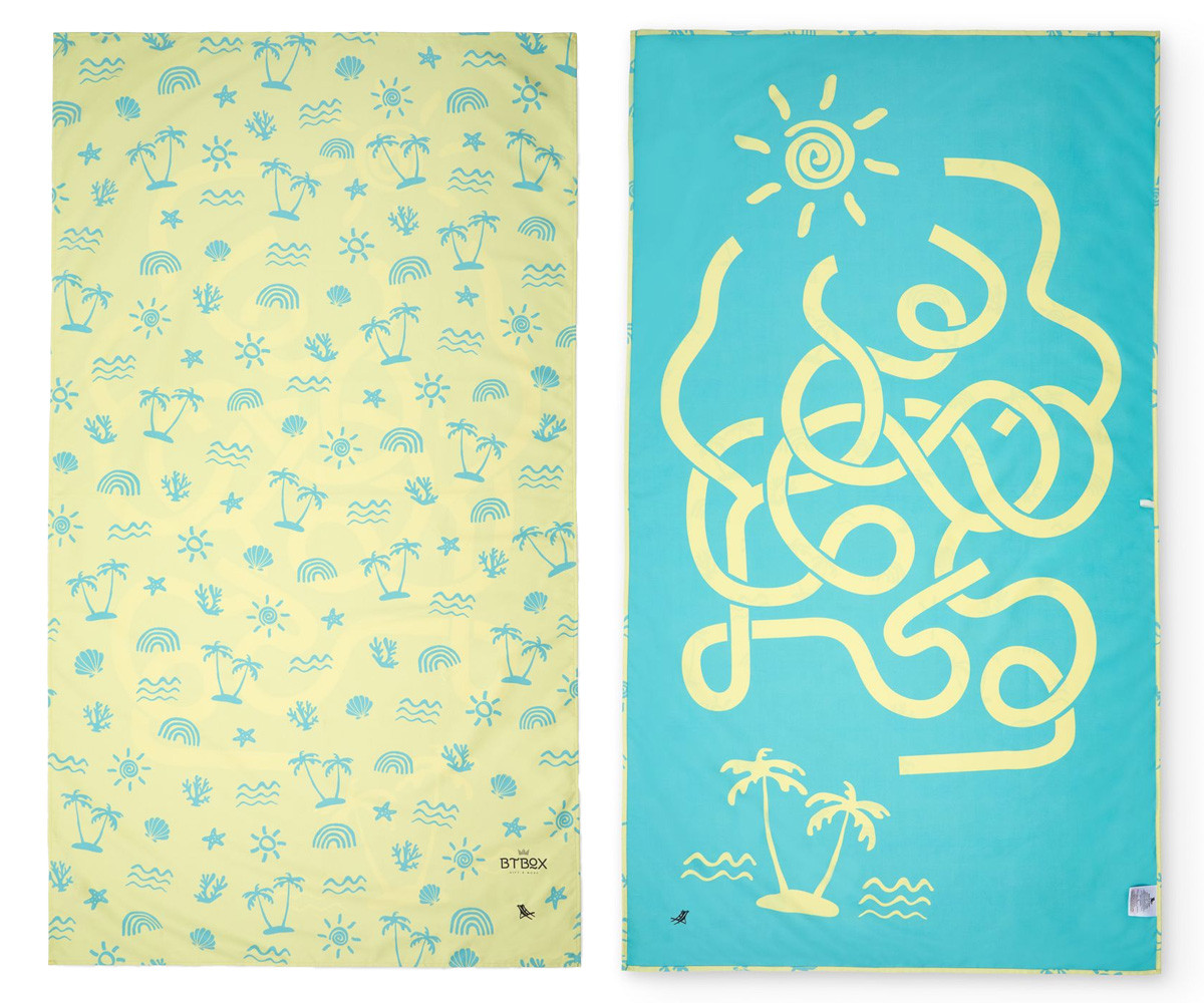 Telo Spiaggia Large Microfibra Neon Palms