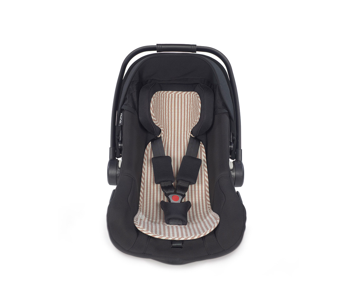 Colchoneta para Silla de Coche Praliné Rayas Moka