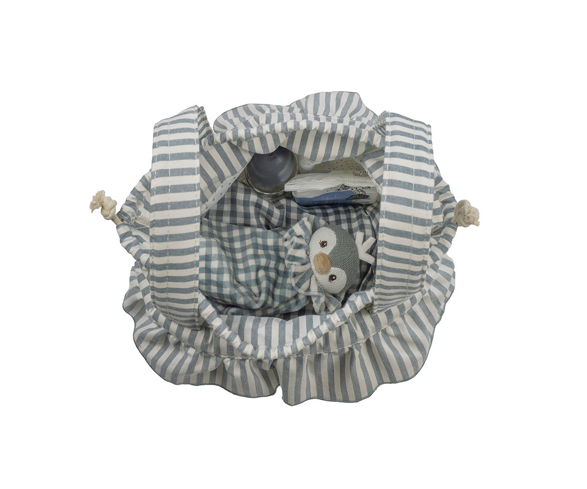 Borsa a Secchiello Bucket Praliné Stripes Matcha