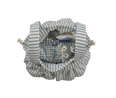 Borsa a Secchiello Bucket Praliné Stripes Matcha