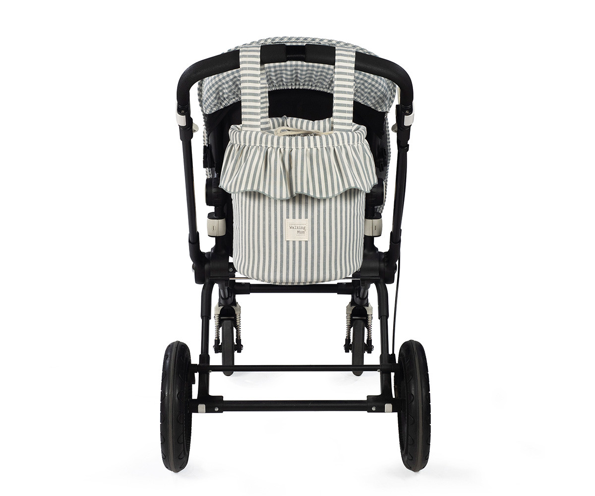 Borsa a Secchiello Bucket Praliné Stripes Matcha