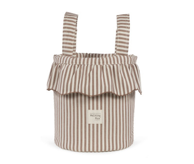 Borsa a Secchiello Bucket Praliné Stripes Moka
