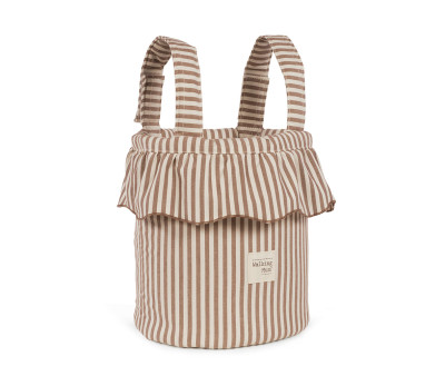Borsa a Secchiello Bucket Praliné Stripes Moka