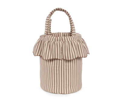 Borsa a Secchiello Bucket Praliné Stripes Moka